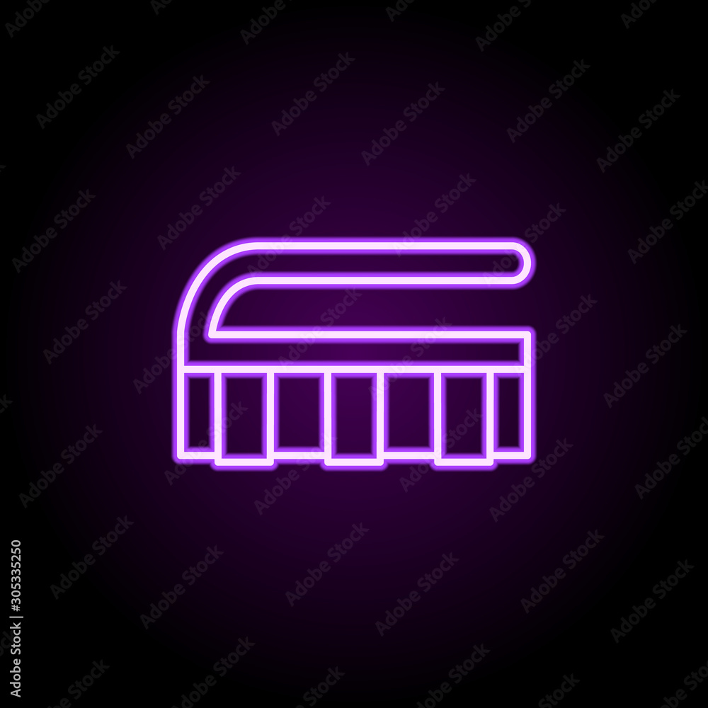Poster brush neon icon. simple thin line, outline vector of cleaning icons for ui and ux, website or mobile