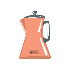 Electric kettle. Coffee maker. Stock illustration. Home appliances for the kitchen. On a white background. Vector.