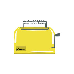 Electric toaster. Toasts. Breakfast.Stock illustration. Home appliances for the kitchen. On a white background. Vector.