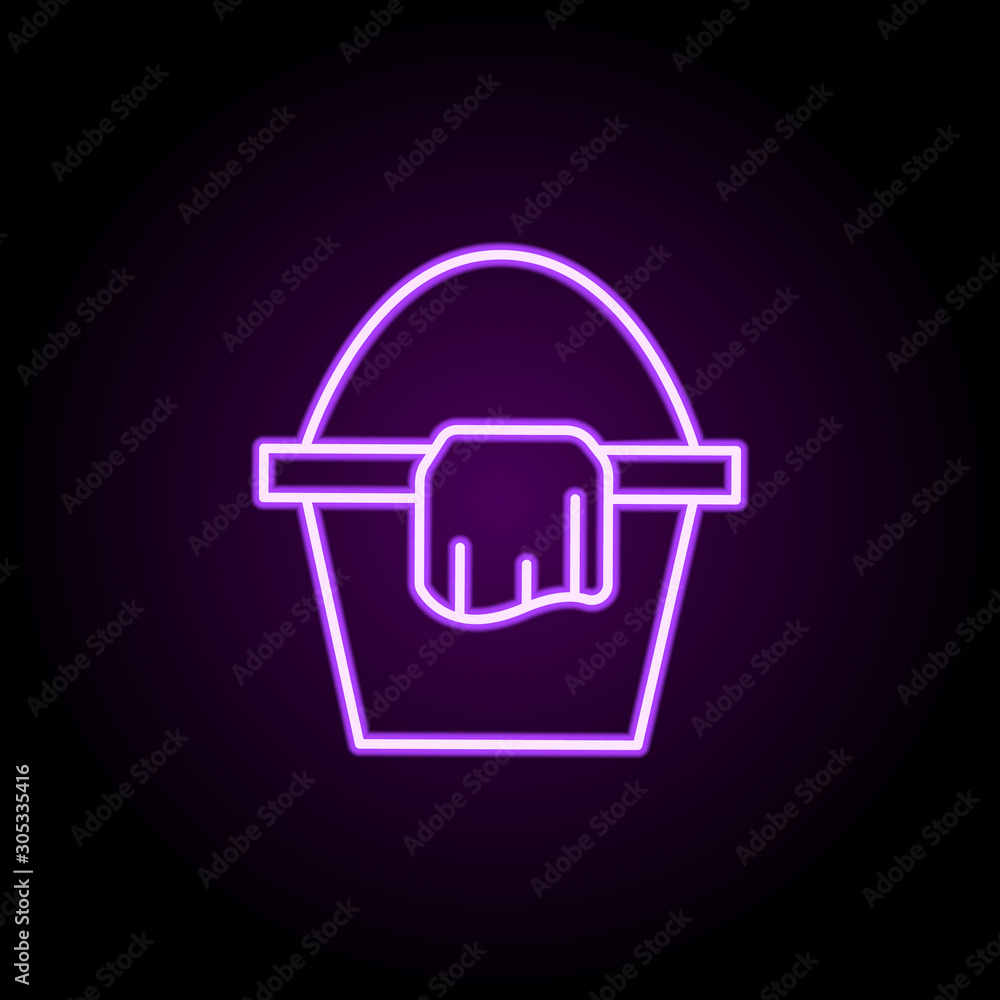 Aufkleber bucket and towel neon icon. simple thin line, outline vector of cleaning icons for ui and ux, websit