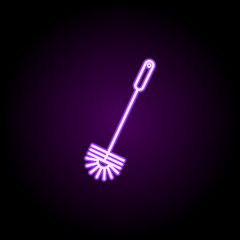 Toilet brush neon icon. Simple thin line, outline vector of cleaning icons for ui and ux, website or mobile application
