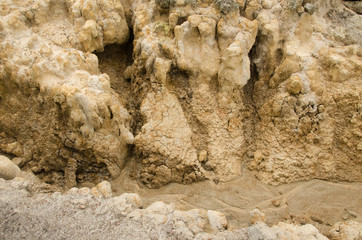 Arid soil, dry yellowish sand