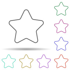Star multi color icon. Simple thin line, outline vector of stars icons for ui and ux, website or mobile application