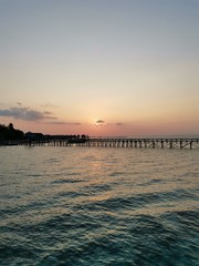 Beautiful sunset view in Mabul Island before heading to sunset dive. Mabul Island, Semporna. Sabah, Malaysia. Borneo. The Land Below The Wind.