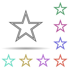 Obraz premium Star multi color icon. Simple thin line, outline vector of stars icons for ui and ux, website or mobile application
