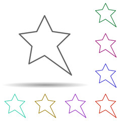 Elongated star multi color icon. Simple thin line, outline vector of stars icons for ui and ux, website or mobile application