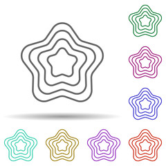 Star multi color icon. Simple thin line, outline vector of stars icons for ui and ux, website or mobile application