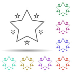 Stars multi color icon. Simple thin line, outline vector of stars icons for ui and ux, website or mobile application