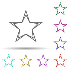 Star multi color icon. Simple thin line, outline vector of stars icons for ui and ux, website or mobile application