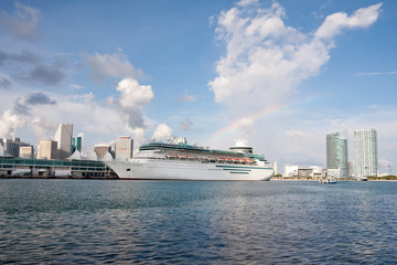 Cruise ship in the harbour Miami