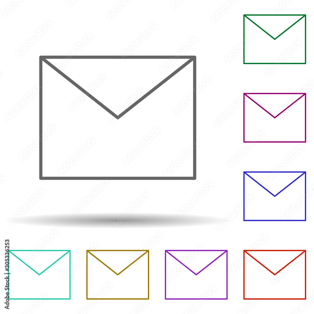 Poster envelope multi color icon. simple thin line, outline vector of web icons for ui and ux, website or m