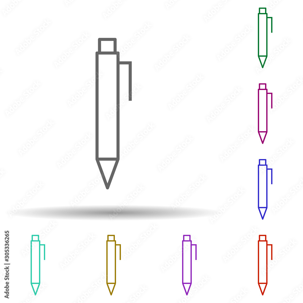 Poster pen multi color icon. simple thin line, outline vector of web icons for ui and ux, website or mobile