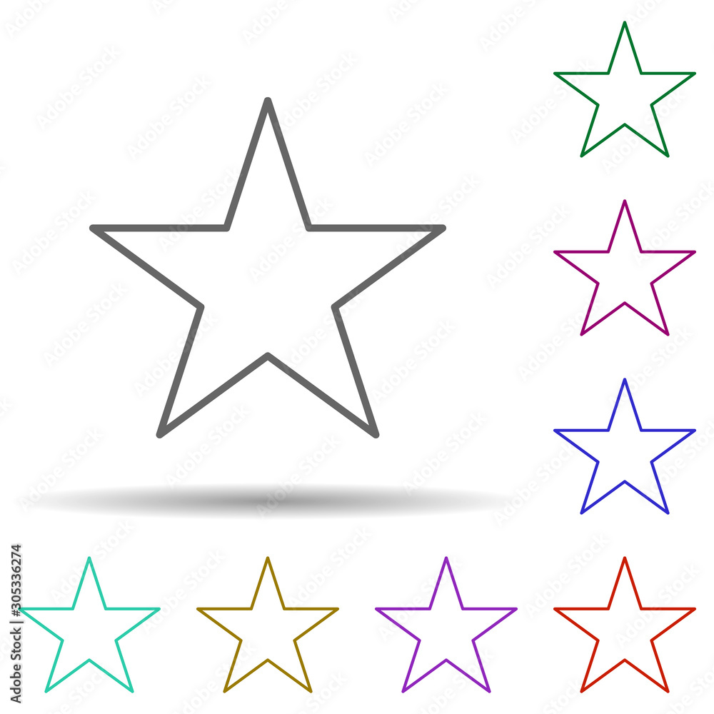 Poster star multi color icon. simple thin line, outline vector of web icons for ui and ux, website or mobil