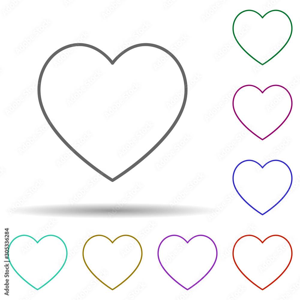 Poster heart multi color icon. simple thin line, outline vector of web icons for ui and ux, website or mobi