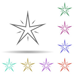 Bright star multi color icon. Simple thin line, outline vector of stars icons for ui and ux, website or mobile application