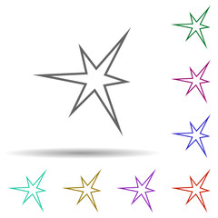 Bright star multi color icon. Simple thin line, outline vector of stars icons for ui and ux, website or mobile application