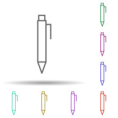 Pen multi color icon. Simple thin line, outline vector of web icons for ui and ux, website or mobile application