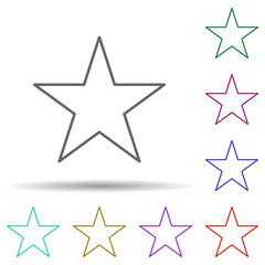 Star multi color icon. Simple thin line, outline vector of web icons for ui and ux, website or mobile application