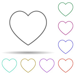 Heart multi color icon. Simple thin line, outline vector of web icons for ui and ux, website or mobile application