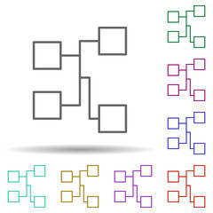 Sitemap multi color icon. Simple thin line, outline vector of web icons for ui and ux, website or mobile application