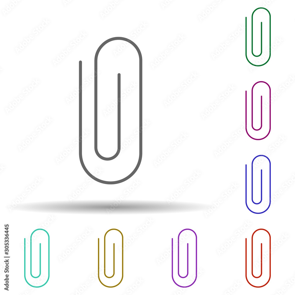 Poster paper clip multi color icon. simple thin line, outline vector of web icons for ui and ux, website or
