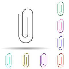 Paper clip multi color icon. Simple thin line, outline vector of web icons for ui and ux, website or mobile application