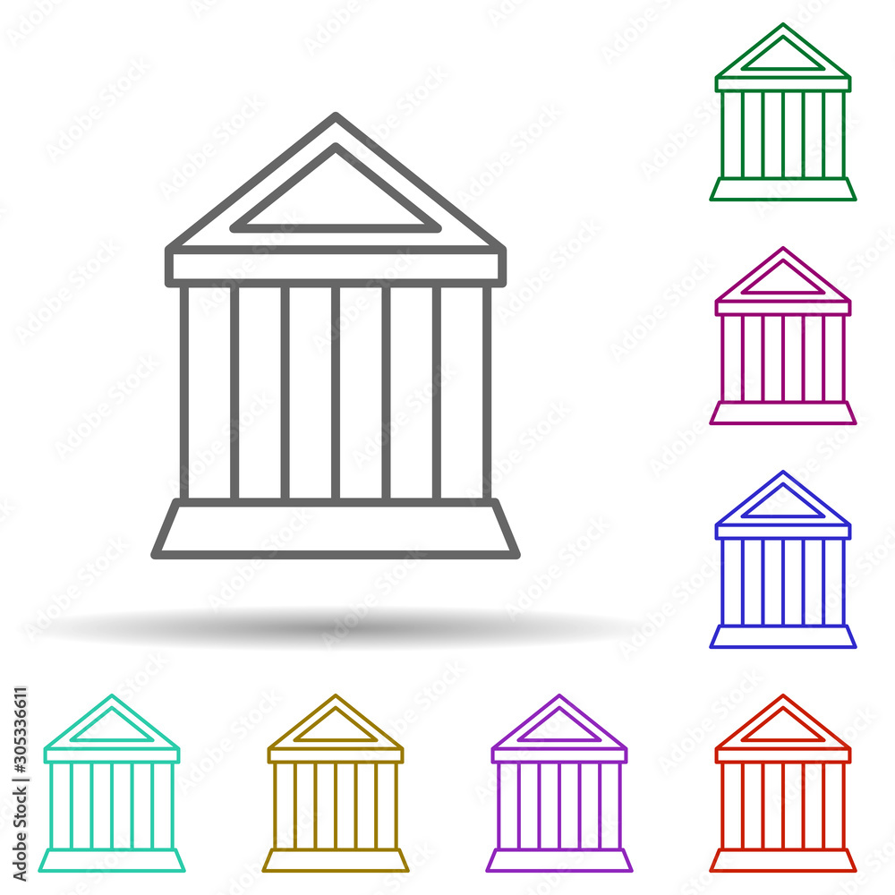Poster bank multi color icon. simple thin line, outline vector of web icons for ui and ux, website or mobil