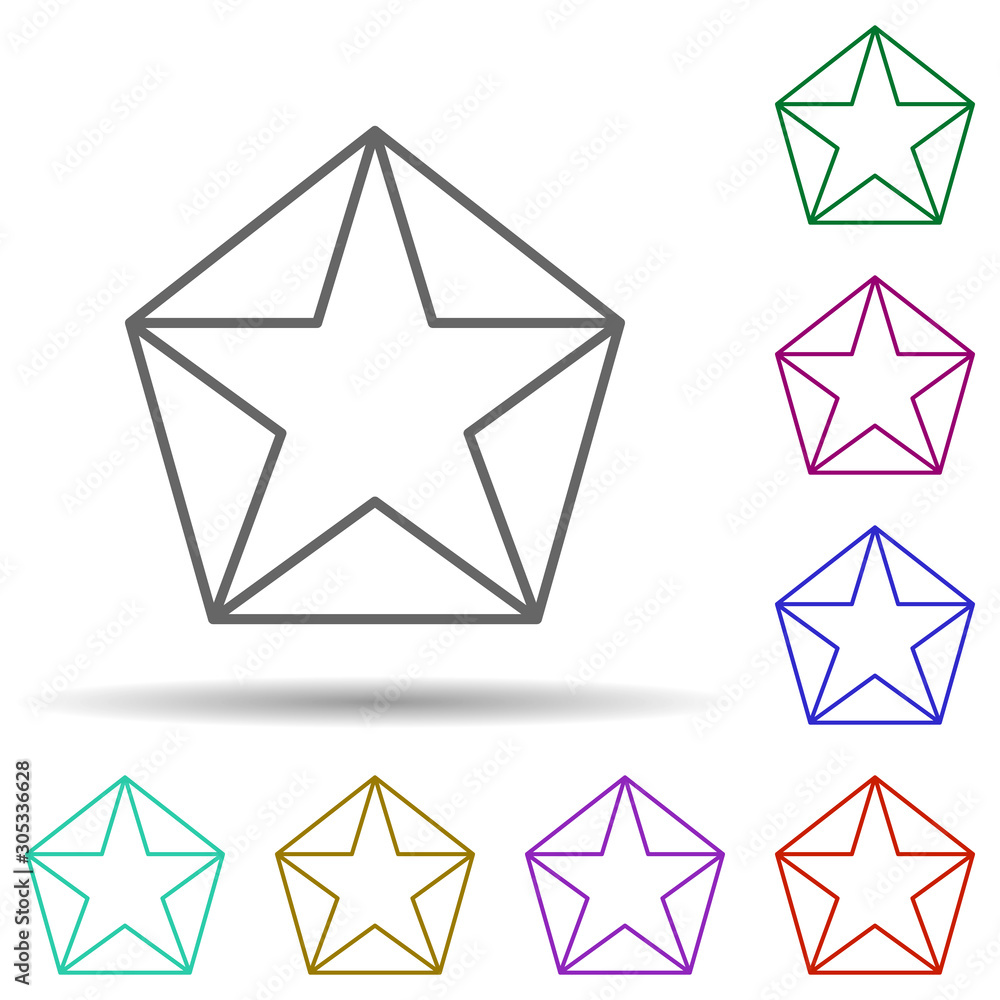 Poster premium sign multi color icon. simple thin line, outline vector of web icons for ui and ux, website 
