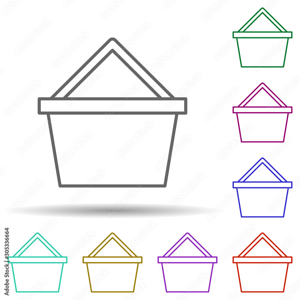 Poster basket multi color icon. simple thin line, outline vector of web icons for ui and ux, website or mob