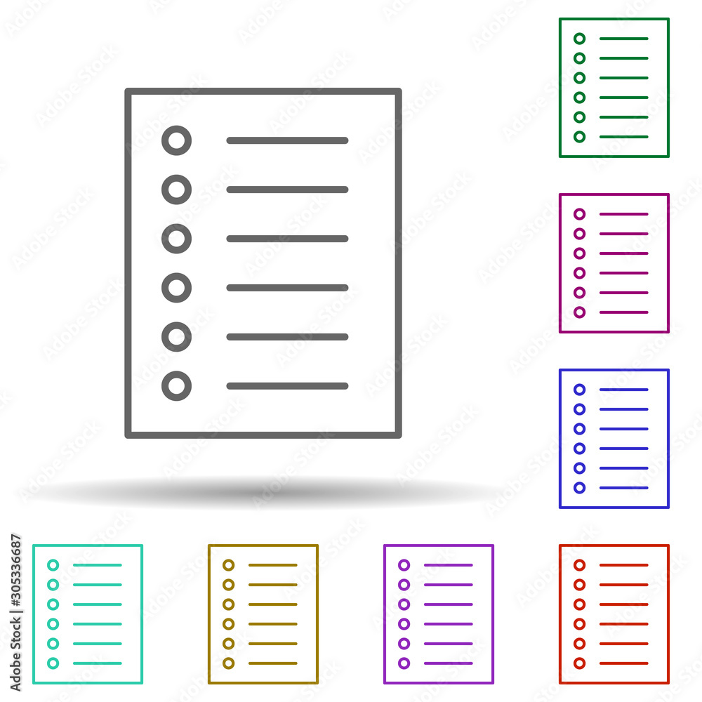 Poster order in list multi color icon. simple thin line, outline vector of web icons for ui and ux, website