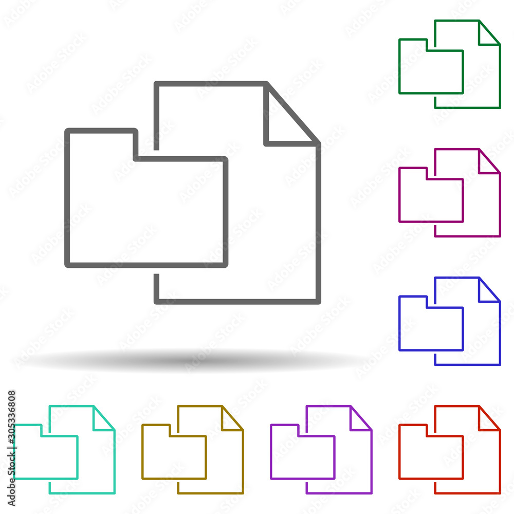 Poster folder and list multi color icon. simple thin line, outline vector of web icons for ui and ux, websi
