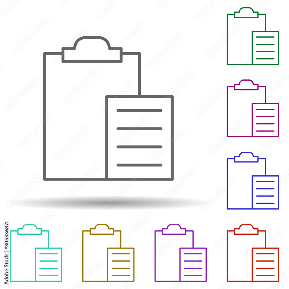 Poster list multi color icon. simple thin line, outline vector of web icons for ui and ux, website or mobil