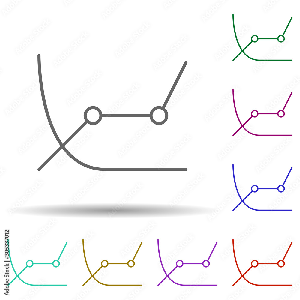 Poster chart multi color icon. simple thin line, outline vector of web icons for ui and ux, website or mobi