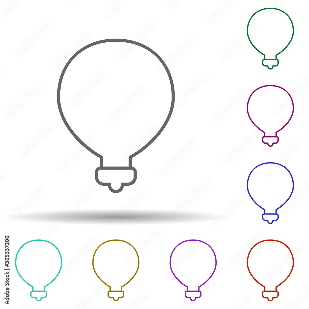 Poster light bulb multi color icon. simple thin line, outline vector of web icons for ui and ux, website or