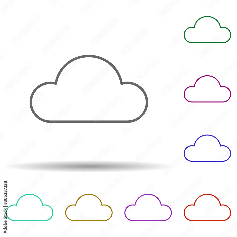 Poster cloud data multi color icon. simple thin line, outline vector of web icons for ui and ux, website or