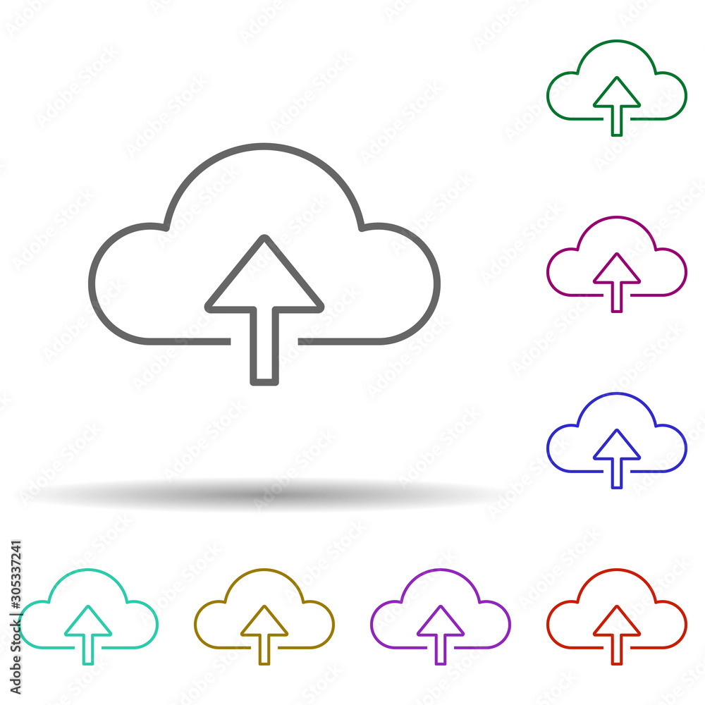 Poster upload sign multi color icon. simple thin line, outline vector of web icons for ui and ux, website o