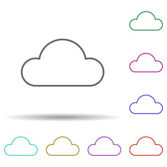 Cloud data multi color icon. Simple thin line, outline vector of web icons for ui and ux, website or mobile application