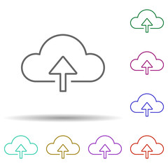 Upload sign multi color icon. Simple thin line, outline vector of web icons for ui and ux, website or mobile application