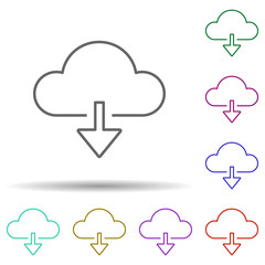 Download sign multi color icon. Simple thin line, outline vector of web icons for ui and ux, website or mobile application