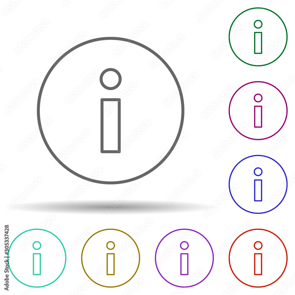 Poster info sign multi color icon. simple thin line, outline vector of web icons for ui and ux, website or 