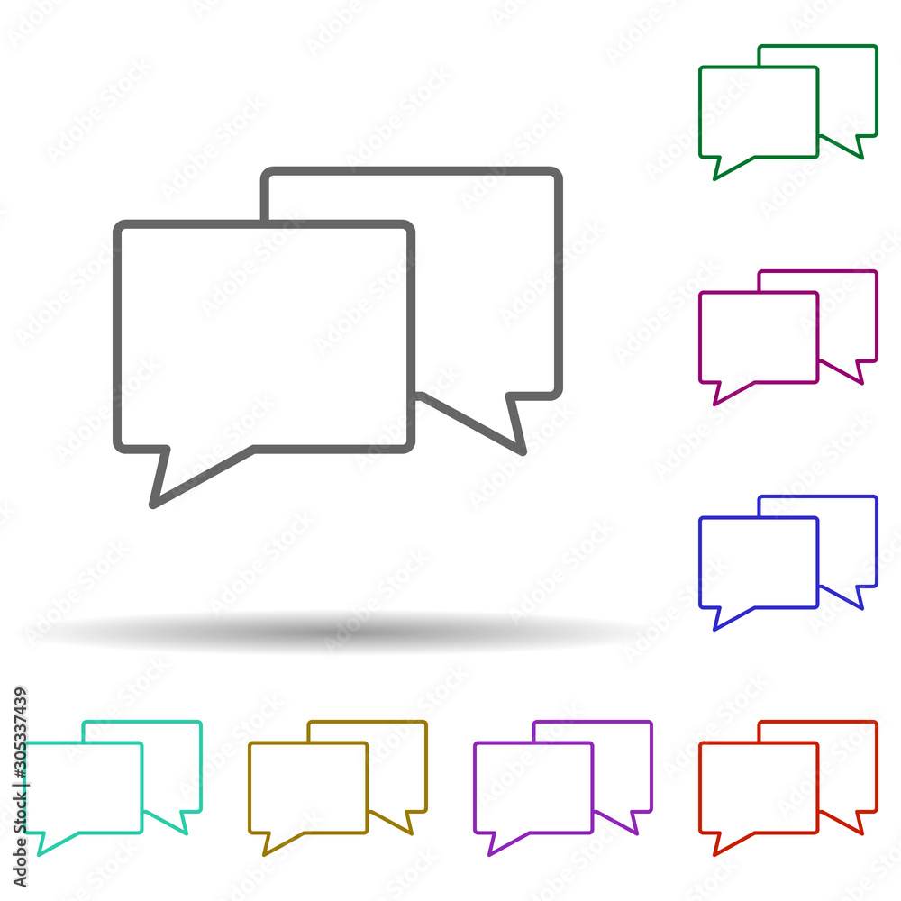 Poster talking sign multi color icon. simple thin line, outline vector of web icons for ui and ux, website 