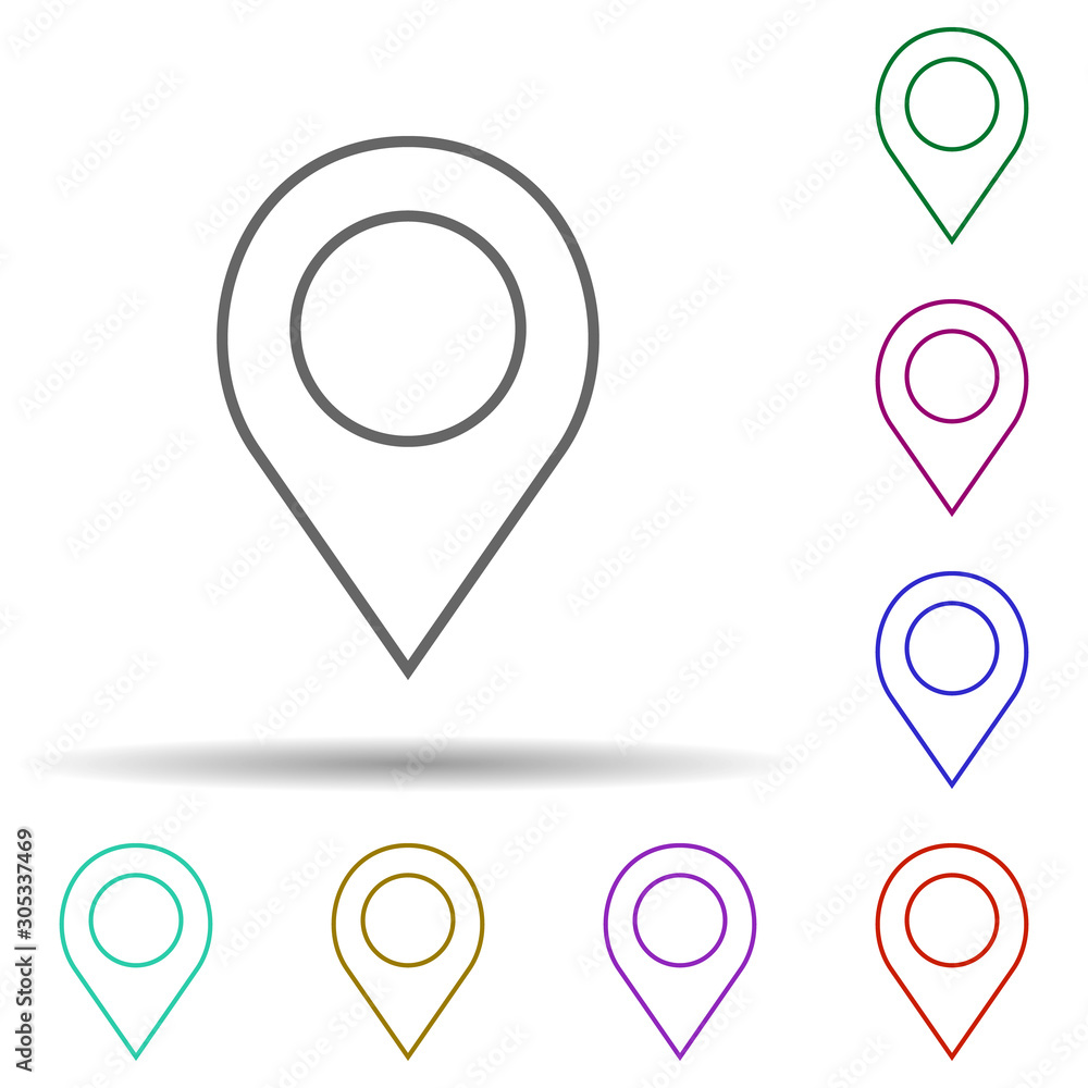Poster location sign multi color icon. simple thin line, outline vector of web icons for ui and ux, website