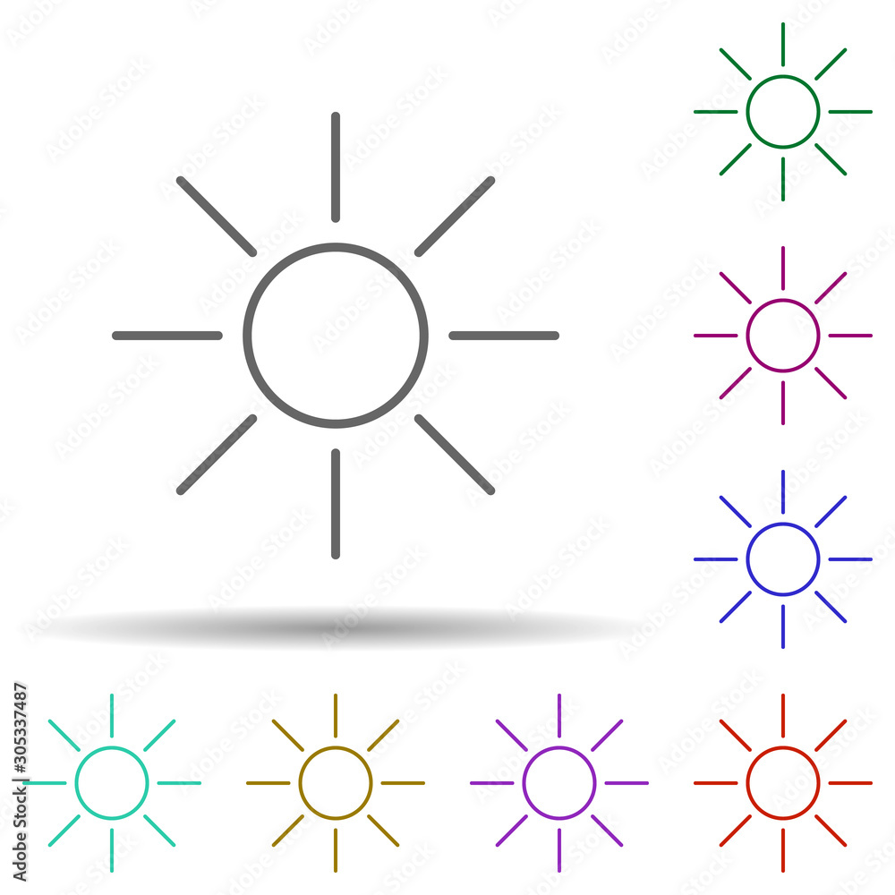 Poster brightness sign multi color icon. simple thin line, outline vector of web icons for ui and ux, websi