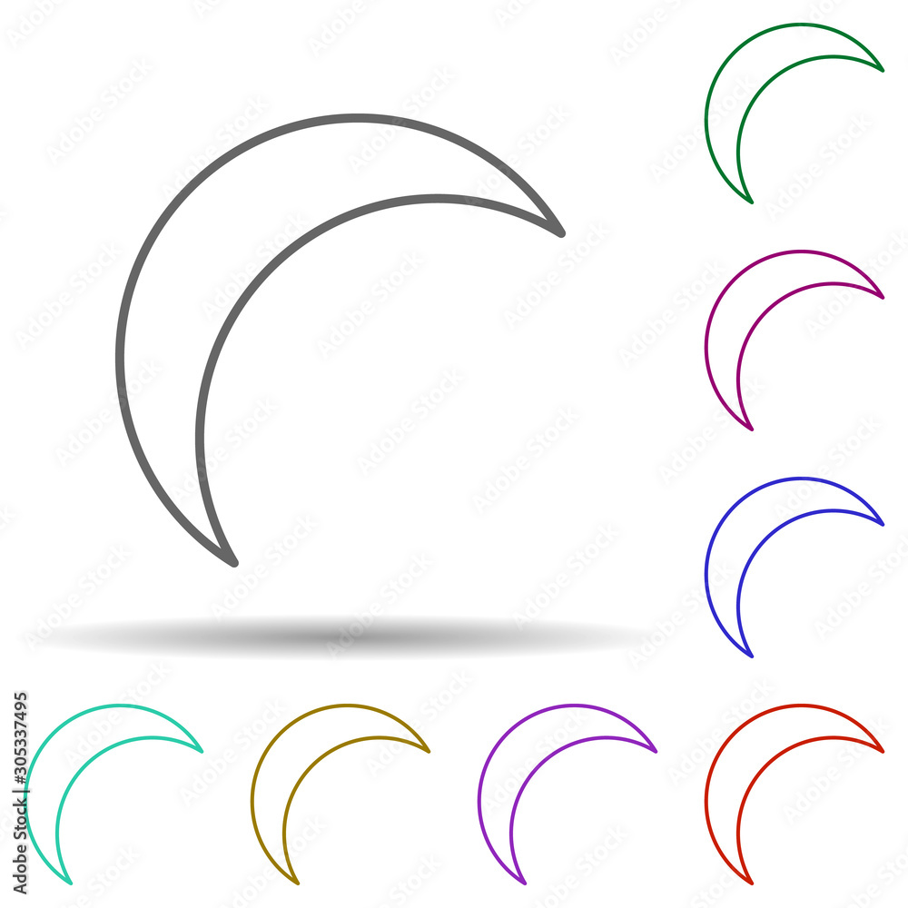 Poster half moon multi color icon. simple thin line, outline vector of web icons for ui and ux, website or 