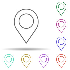 Location sign multi color icon. Simple thin line, outline vector of web icons for ui and ux, website or mobile application