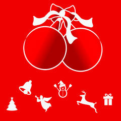 the christmas ball logo design on red background