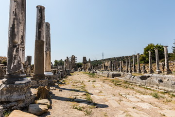 Perga or Perge, an ancient Greek city in Anatolia, a large site of ancient ruins, now in Antalya...