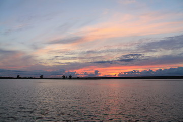 sunset over the river