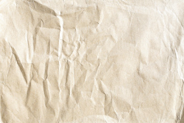 crumpled old brown kraft background paper texture