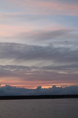 sunset over the river